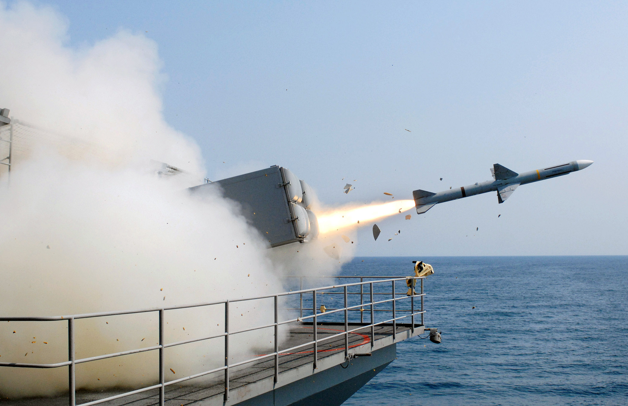 RIM-7 missiles for air defense
